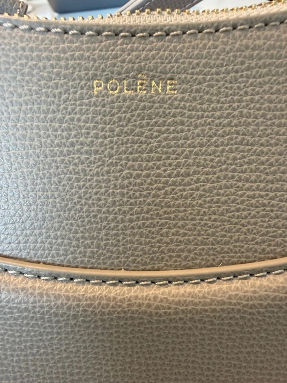 Polene Crescent Crossbody Bag in Taupe Gray
